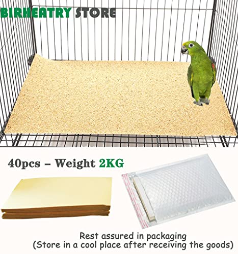 40PCS Gravel Liner Paper for Bird Cage,11x17 In Bird cage Liner Paper-Gravel Paper Special for Bird Cage in Sea Sand,Parrot Cage Sandpapers Cushion