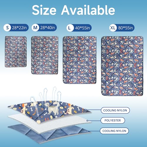 wegreeco Pet Dog Cooling Mat, Outdoor Dog Cooling Pad, Lightweight Bed Cooling Blanket for Dogs and Cats,Small Medium Large Puppy Cool Pad for