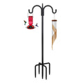 FEED GARDEN Heavy Duty Shepherds Hook 76" Double Hooks Adjustable (44/60/76") - Alloy Steel 5-Prong Base, 17lb Capacity - Easy Assembly Bird Feeder