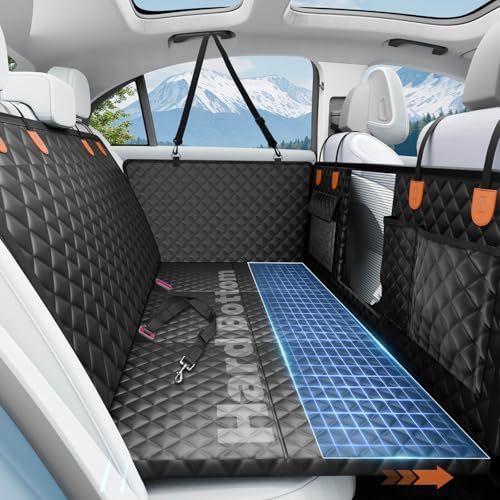 Dog Car Seat Cover for Back Seat with Hard Bottom,Waterproof Back Seat Extender for Dogs,Dog Hammock Dogs Bed for Cars, SUVs,Pet Seat Cover for Back