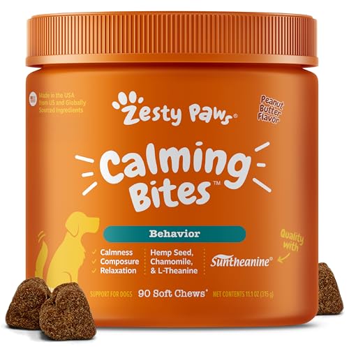 Zesty Paws Calming Chews for Dogs Composure & Relaxation for Everyday Stress & Separation Peanut Butter 90 Count