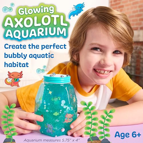 Creativity for Kids Glowing Axolotl Aquarium - Axolotl Crafts and Toys for Girls and Boys, STEM Science Kits for Kids, Craft Kits and Axolotl Gifts