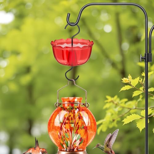 Ant Moat for Hummingbird Feeders, 6 OZ Ant Guard with Large Capacity, Against Ants Hummingbird Feeder Accessory Hooks with Brushes, 2 Pack