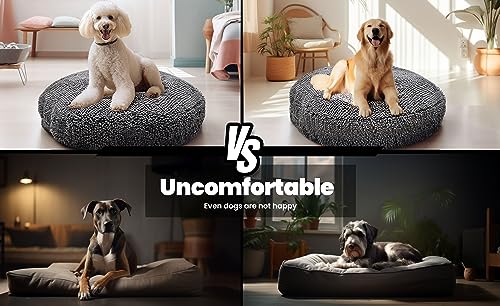 Muddy Mat® Cloud K-9 Dog Beds for Small Dogs & Cats, Soft & Relaxing Round Dog Bed, Chenille Material, Removable Cover, Washable & Dryer Safe – Grey