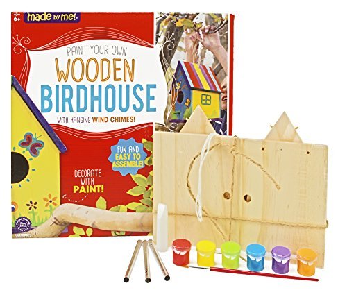Made By Me Build & Paint Your Own Wooden Toys, DIY Wood Craft Kit, Easy to Assemble, Birdhouse