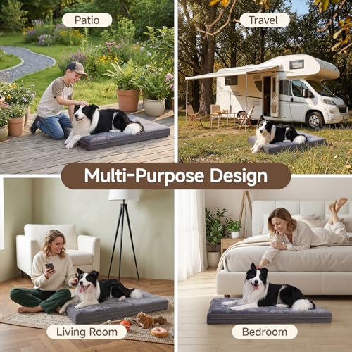 Waterproof Dog Bed for Crate, Reversible Outdoor Dog Crate Bed, Kennel Beds Pet for Small Dogs, Waterproof, Wipeable, Anti-Slip, Washable, 23" x 17"