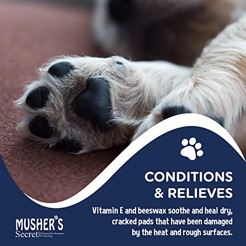 Musher's Secret Dog Paw Wax 60g – Moisturizing Dog Paw Balm – Helps Protect & Heals Cracked Paws – Creates an Invisible Paw Protectors Barrier