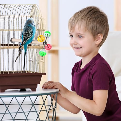 Stand Perch Toy with Rotating Balls for Birds, Parakeets, Budgies, Cockatiels, Parrots, Budgerigars, Conures, Parrotlets, Ringnecks, Lovebirds (1Pcs)