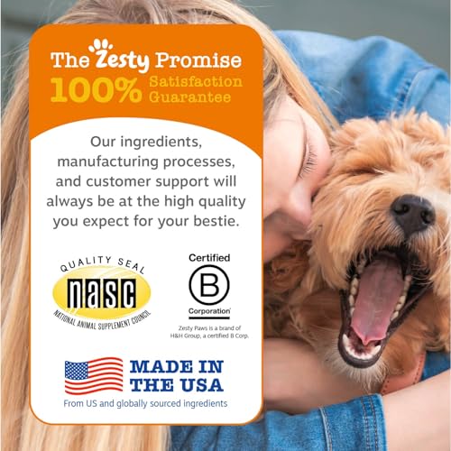 Zesty Paws Dog Multivitamin, Chewable Dog Vitamins and Supplements for Hip & Joints, Skin & Coat, Omega 3 Fish Oil for Dogs- Senior & Puppy