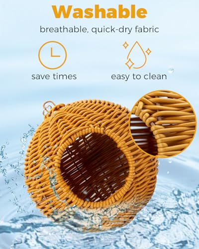Chewproof Steel Frame Bird Nest for Cage, Washable Small Bird Bed Hammock Hideout Lay Eggs Parakeet Nest Sleep, Parakeet Warm Bed House Hut for