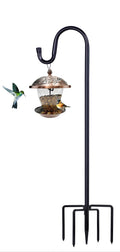 Shepherd Hooks for Outdoor, 1 Pack 62 Inch Bird Feeder Pole with 5 Prongs Base for Hanging Lantern, Hummingbird Feeder, Lightweight Plant, Shepherds