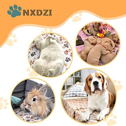 Dog Blankets for Medium Large Dogs, 3 Pack Dog Blanket Washable 41" x 31", Fuzzy Soft Pet Mat Throw Cover for Kennel Crate Bed, Cute Paw Pattern, Cat