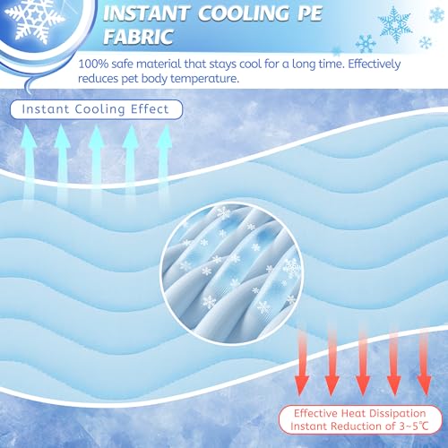 Dog Cooling Mat for Large Dogs, 40"x28" Breathable Self Cooling Crate Mat for Dogs & Cats, Portable Washable Pet Cooling Pad for Kennel, Sofa, Bed