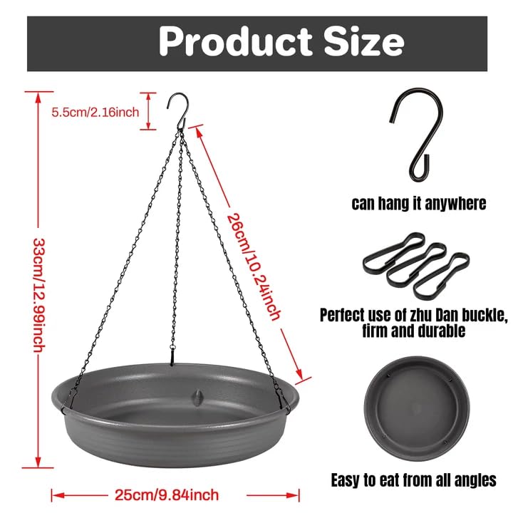 Hanging Bird Bath Hanging Bird-Feeder - CARGEN Garden BirdBath Tray Wildlife Feeder Plate Water Bowl or Water Bowl for Outdoors Garden Patio