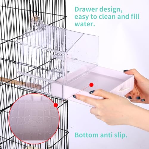 Colorday Bird Bath for Cage, Parrot Bath for Small to Medium Birds, Cockatiels, Parakeets, Budgie, Quaker, Conure, Lovebirds, Finches(6.7X6.7X7.74