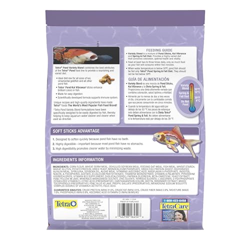TetraPond Variety Blend, Pond Fish Food, for Goldfish and Koi Yellow 2.25 Pound (Pack of 1)