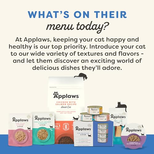 Applaws Natural Wet Canned Cat Food, Limited and Natural Ingredients, High Protein with No Artificial Additives, Fish Selection Variety Pack in Broth