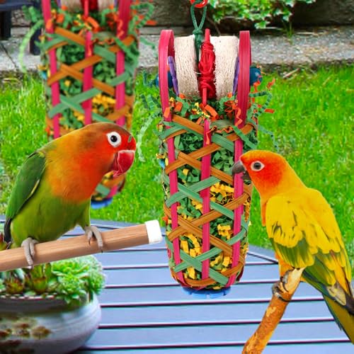 Kyouki Parakeets Toys, 2 PCS Bird Chewing Toys – Perfect for Cockatoos, Conures, Love Birds, Small & Medium Parrots, Fun Foraging & Tearing Bird Cage