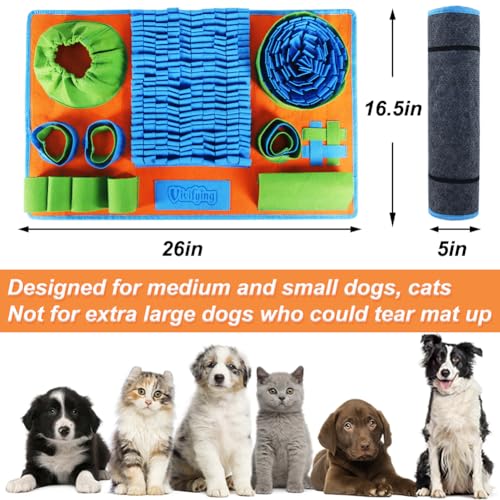Vivifying Snuffle Mat for Dogs, Interactive Dog Puzzle Toy for Boredom and Mental Stimulation, Enrichment Feeding Game Sniff Mat Helps Slow Eating