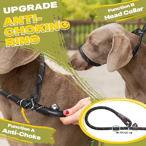 Fida Durable Slip Lead Dog Leash, 6 FT x 1/2" Heavy Duty Dog Loop Leashes, Comfortable Strong Rope Slip Leash for Large Medium Dogs, No Pull Pet