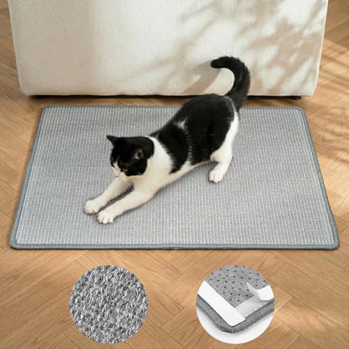 Conlun Cat Scratcher Mat,Natural Sisal Cat Scratch Pad,Horizontal Floor Cat Scratching Pads Rug for Indoor Cats Grinding Claws Nails,Cat Furniture