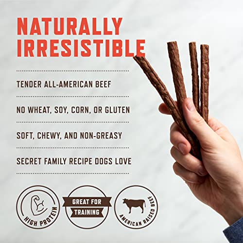 Rocco & Roxie Beef Jerky Dog Treats 1 lb | Soft Training Snacks Made in USA | High Value Beef Jerky for Dogs, Small, Large Breeds, Seniors, and