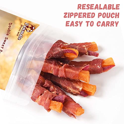 Pawmate Duck Double Purple Sweet Potato Wraps Dog Treats, Healthy Low Fat Dog Jerky High Protein for Training Treats Snacks, Chewy for Small Medium