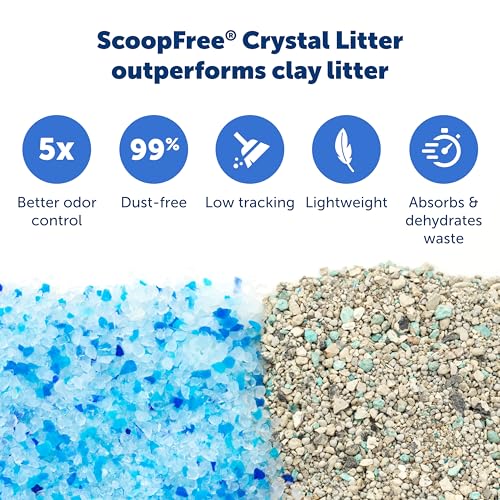 PetSafe ScoopFree Disposable Crystal Cat Litter Tray - Easy Cleaning Box - Refill Tray for Automatic Litter Box - Fresh Scent - 4.3 lb Bags - 3 Pack