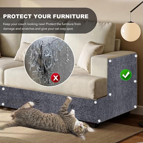 78.7"X15.8" Self-Adhesive Cat Scratching Mat - Durable Couch Protector from Cat Claws, DIY Furniture Protector from Cats Scratching, Sticky cat