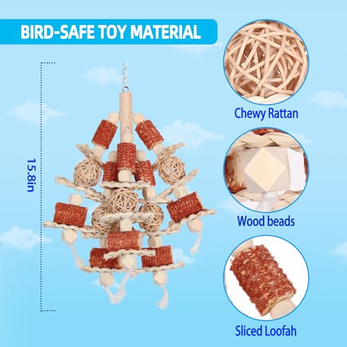 Bird Toys, Natural Corn Stick Parrot Toys Hanging in Bird Cages，for Small and Medium-Sized Macaws,African Grey,Cockatoos,Cockatiel,Sun Conure， Parrots