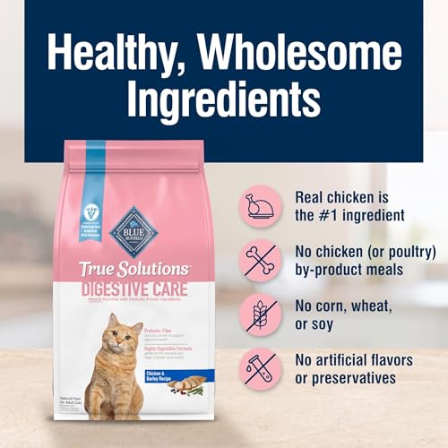 Blue Buffalo True Solutions Digestive Care Natural Dry Cat Food for Adult Cats, Chicken, 3.5-lb. Bag
