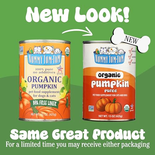 Nummy Tum Tum Organic Pumpkin For Dogs & Cats, 15 Ounce (Pack of 12)