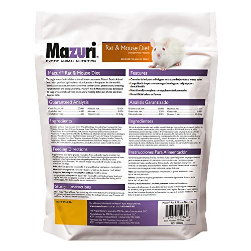 Mazuri | Pet Rat & Mouse Food | Rodent Pellet Blocks| 2 Pound (2 Lb.) Bag