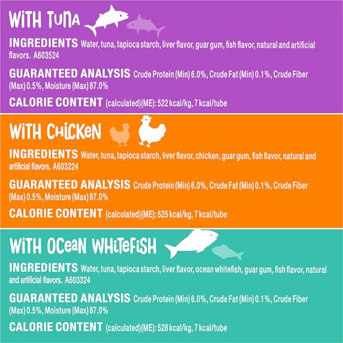 Purina Friskies Lil’ Lickables with Chicken, with Tuna or with Ocean Whitefish Variety Pack Lickable Cat Treats  - 10 oz. (Pack of 20)