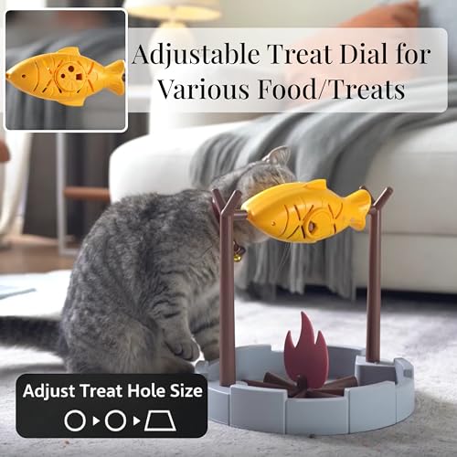 PetPals Cat Slow Feeder, Treat Dispenser - Interactive Cat Puzzle Toy for Small Pets & Kittens, Mental Stimulation Pet Food Feeding Toy, Dry Food