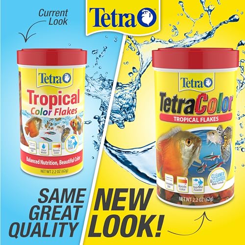 TetraColor Tropical Flakes, Color Boosting Fish Food, Nutritionally Balanced Diet for Tropical Fish, 7.06 oz