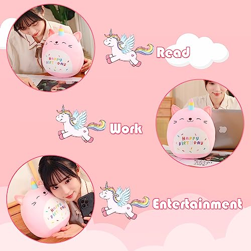 SQEQE Unicorn Cat Plush Kawaii Birthday Cat Plushies Pillow Cat Stuffed Animal Toy Soft Plushie Doll Gifts for Kids Decor(Caticorn, 8 Inch)