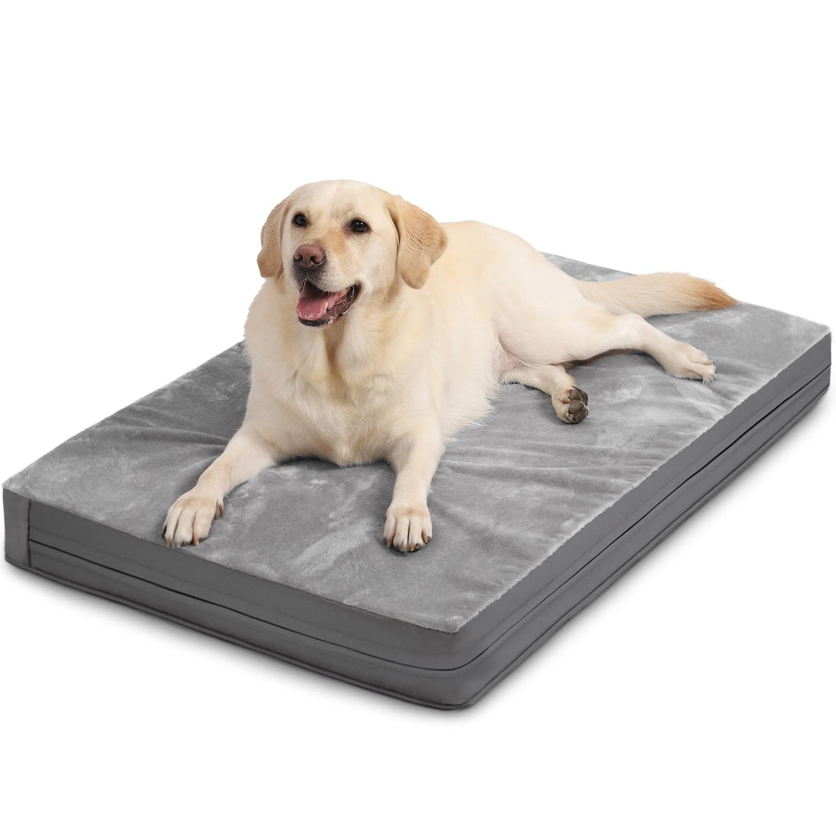 Waterproof XXL Dog Beds Large Sized Dog, Outdoor Washable Crate Pad 48 inch, Jumbo XXLarge Orthopedic Foam Pet Bed with Removable Cover Reversible