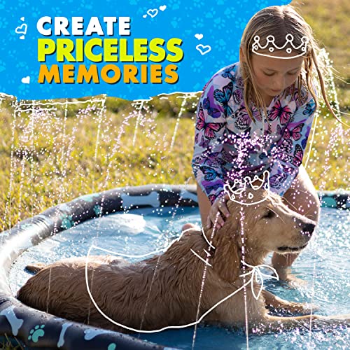 SplashEZ Non Slip Splash Pad for Kids & Dogs, 69’’ Extra Large Splash Pad Sprinkler for Kids, Dog Water Summer Toys - Great Outdoor Toys for Toddlers