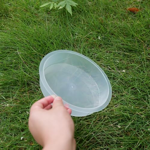 2pcs Plastic Round Bird Feeders Bowls, Wild Birds Seed Feeder Tray Bird Bath Water Bowls Accessories for Feeding Station Tray Perfect for attracting