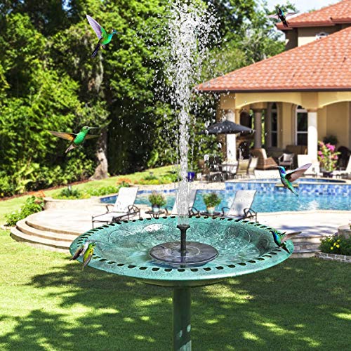 Solar Fountain Water Pump for Bird Bath, New Upgraded Mini Solar Powered Fountain Pump 1.5W Free Standing Solar Panel Kit Water Fountain for Garden