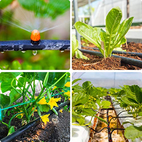 JAYEE 24P Drip Irrigation Fittings Kit for 1/2" Tubing (.600 ID), 17mm Parts- 6 Tees, 6 Couplings, 6 Elbows,6 End Cap Plugs- Barded Connectors for