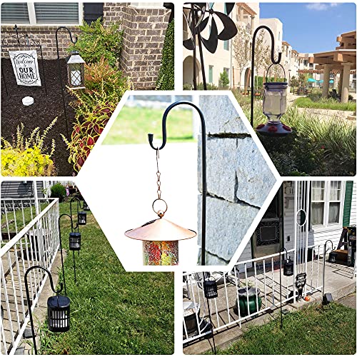 Ottsuls Bird Feeder Pole, 45 INCH Heavy Duty Shepherds Hooks for Outdoor with 5 Prong Base, Adjustable Stand Hanger for Garden Plant, Hummingbird