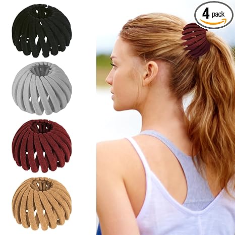 Bird Nest Magic Hair Clip - Expandable Hair Bun Maker Hair Accessories for Women Ponytail Holder Hair Bun Clip for Thin Thick Fine Curly Hair