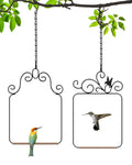 PACETAP Hummingbird Swings and Perches Metal Frame 2 Pack, Wild Bird Swing Outdoor Bird Perch with Wooden Dowel and 2 Hanging Chain for Hanging