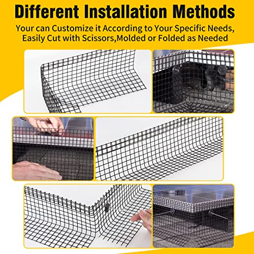 6in X 100ft Solar Panel Bird Guard,Solar Panel roof Protection net 1/2inch Mesh PVC Black Vinyl Coated Galvanized net 70 Fastener ClipsUsed for
