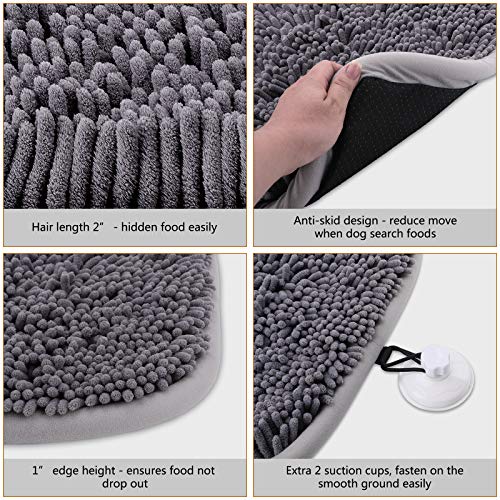 Rundik Snuffle Mat for Dogs, 17'' x 21'' Dog Sniffing Interactive Feeding Game Boredom, Puzzle Toys Encourages Natural Foraging Skills and Stress