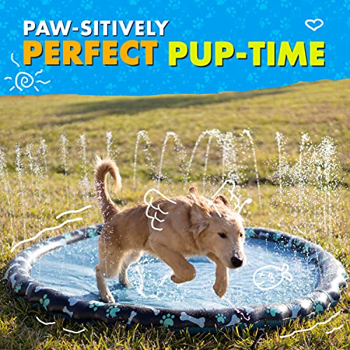 SplashEZ Non Slip Splash Pad for Kids & Dogs, 69’’ Extra Large Splash Pad Sprinkler for Kids, Dog Water Summer Toys - Great Outdoor Toys for Toddlers