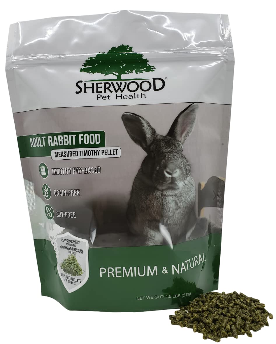 Sherwood Pet Health Adult Rabbit Food Timothy Hay Pellet 4.5 lbs. Hay-Based, Grain-Free, Soy-Free for Better Digestion