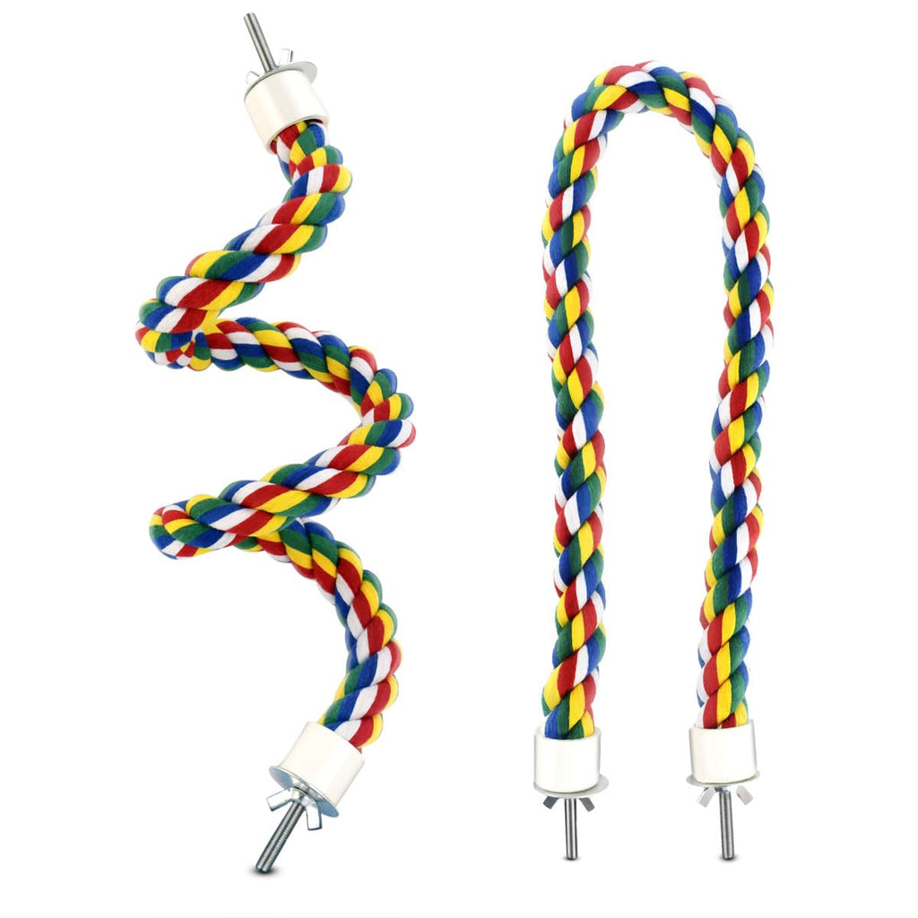 Bird Bungee Climbing Swing - Colorful Parakeet Rope Perch (23.6 Inches)